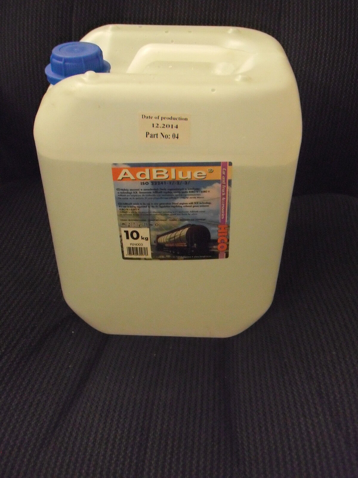 ADBLUE high purity urea solution 10 kg canister diesel exhaust additive truck bus