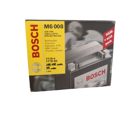 Motorrad Mopet Mofa Roller Batterie Bosch M6 12V 7Ah 0092M60080 YT7B-BS