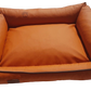 Hundebett Hundekorb Hundekissen Hundesofa Liegeplatz Kunstleder Gr. L Orange