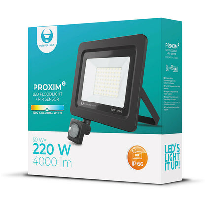Flutlichtstrahler Bewegungsmelder 50W~220W LED Fluter 4500K Außen Beleuchtung - Flex-Autoteile