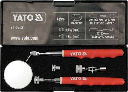 Yato YT-0662 Inspektionsset 5tlg Teleskop Inspektionsspiegel Magnetheber