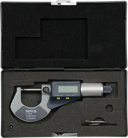 YATO YT-72305 Mikrometer 0,001-25mm Bügelmessschraube Feinmessschraube Digital