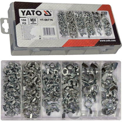 YATO YT-06776 FLÜGELMUTTERN SATZ M4-M10 SORTIMENT 150-teilig FLÜGEL MUTTER SET - Flex-Autoteile