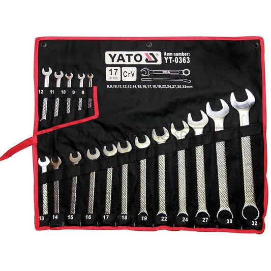 Yato yt-0363 ring / fork key set chrome-vanadium steel