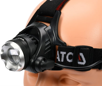 Yato Stirnlampe Kopflampe 10W 450lm XM-L2 Zoom Power LED Werkstatt Outdoor hell