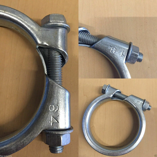 Clamping clamp stable M8 64.0 mm exhaust clamp Schelle Mercedes Opel BMW Volvo VW