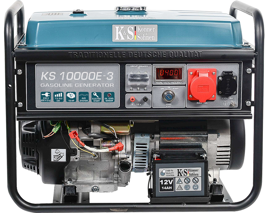Notstromaggregat KS10000E3 Stromerzeuger Generator Benzin 8KW 230V 400V 16A