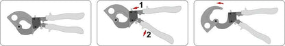 Yato YT-18600 Ratschen Kabelschere für Kupfer & Aluleiter max. Ø 17,5mm = 240mm² - Flex-Autoteile