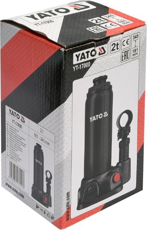 YATO YT-17000 Hydraulischer 2T Wagenheber 181-345 mm Hubbereich Stempelheber