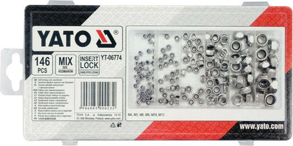 Yato YT-06774 Sicherheitsmuttern Set 146 teilig sortiert sechskant in Sortierbox - Flex-Autoteile