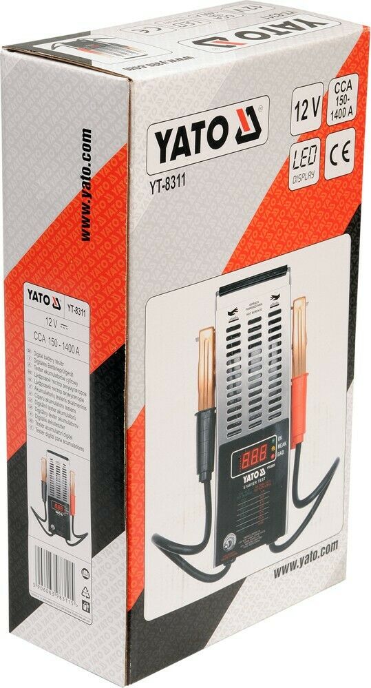 YATO YT-8311 Batterieprüfgerät Spannungsmesser Digitaler 12V Batterietester