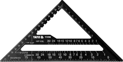 YATO YT-70786 Zimmermannswinkel ALU Messwinkel Anschlagswinkeldreieck 180 mm