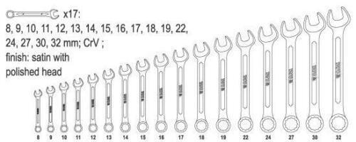 Yato yt-0363 ring / fork key set chrome-vanadium steel