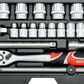 Yato yt-38561 ratchet box 22-pitch socket key set kfz 3/8 creak box