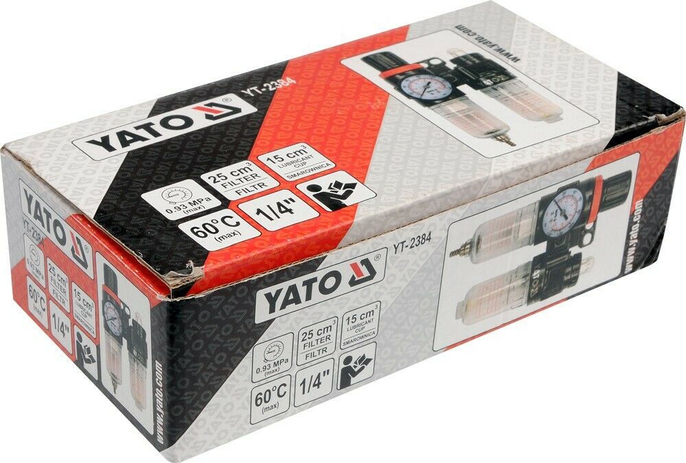 YATO YT-2384 Druckluftregler Wartungseinheit Filter Öler Mamometer 0-10 bar - Flex-Autoteile