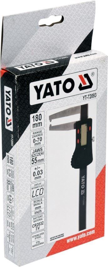 YATO YT-72093 Digital Messschieber 180mm Edelstahl