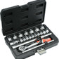 Yato yt-38561 ratchet box 22-pitch socket key set kfz 3/8 creak box