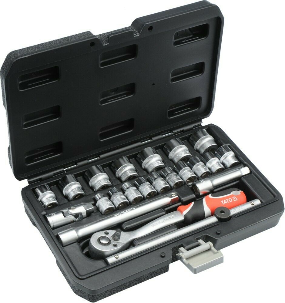 Yato yt-38561 ratchet box 22-pitch socket key set kfz 3/8 creak box