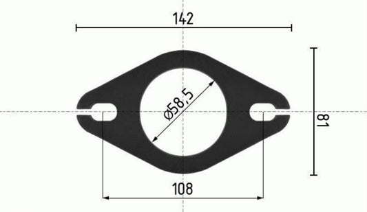 Auspuff Rep. Verbinder Muffe Überwurf Flansch Adapter Ø 58,5mm für Ford VW Fiat