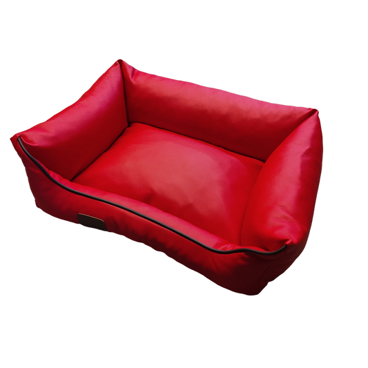 Hundebett Hundekorb Hundekissen Hundesofa Liegeplatz Kunstleder Korb Bett M Rot