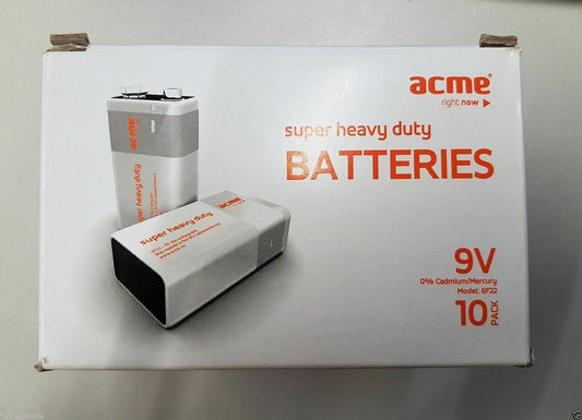 10x Acme Batterie Block 9V Taschenlampe Uhren Radio Wecker 6F225 10ere Packung - Flex-Autoteile