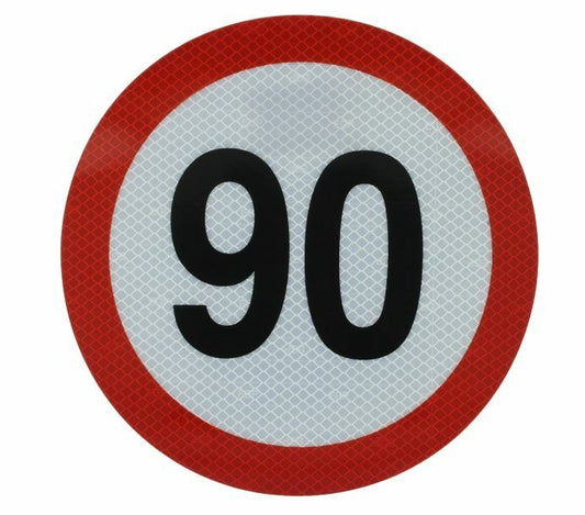 Hinweisschild 90 km/h Geschwindigkeit Aufkleber Warnschild Anhänger LKW - Flex-Autoteile