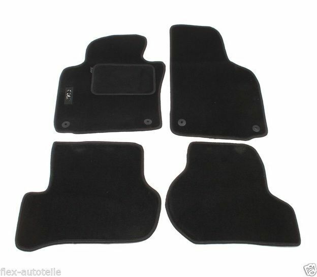 Fußmatten-Satz 4stk Schwarz Automatten-Set Velours für VW Golf 1K V5 Autoteppich - Flex-Autoteile