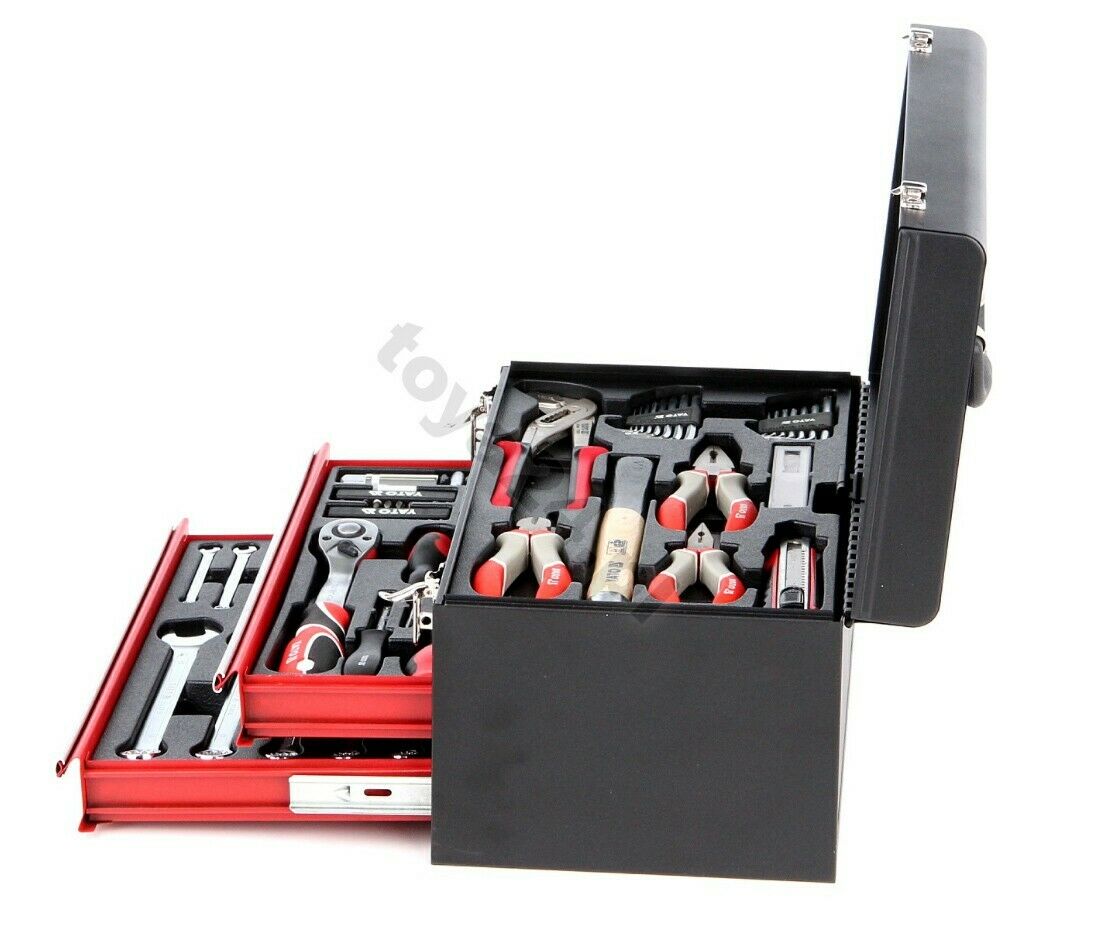 Yato Werkzeugkoffer Kiste Set 80tlg 1/2" Ratsche Schlüssel Zangen Hammer Imbus - Flex-Autoteile