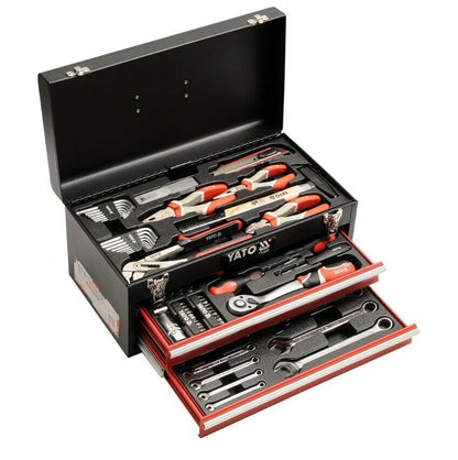 Yato Werkzeugkoffer Kiste Set 80tlg 1/2" Ratsche Schlüssel Zangen Hammer Imbus - Flex-Autoteile