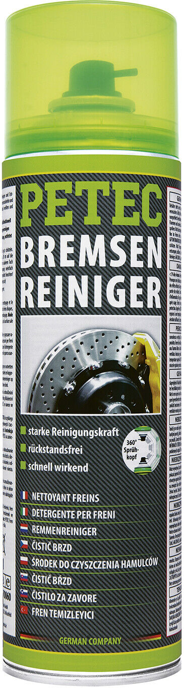 PETEC Bremsenreiniger 500ml Spray schnellwirkend rückstandsfrei starke Kraft - Flex-Autoteile