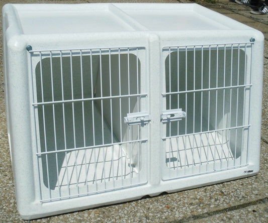 Transportbox Auto PKW Gitterbox Hundebox Doppelbox Kunststoff Käfig Dog 3 96x87 - Flex-Autoteile