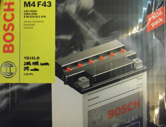 Bosch M4 F43 Motorradbatterie Batterie 19AH  Kawasaki GPZ GTR Z KZ   YB16L-B - Flex-Autoteile