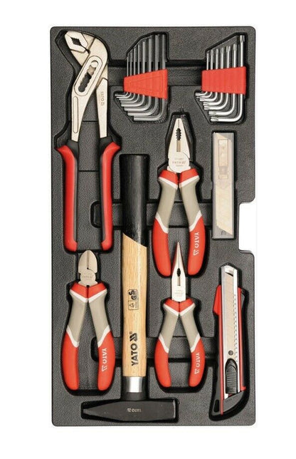 Yato Werkzeugkoffer Kiste Set 80tlg 1/2" Ratsche Schlüssel Zangen Hammer Imbus - Flex-Autoteile