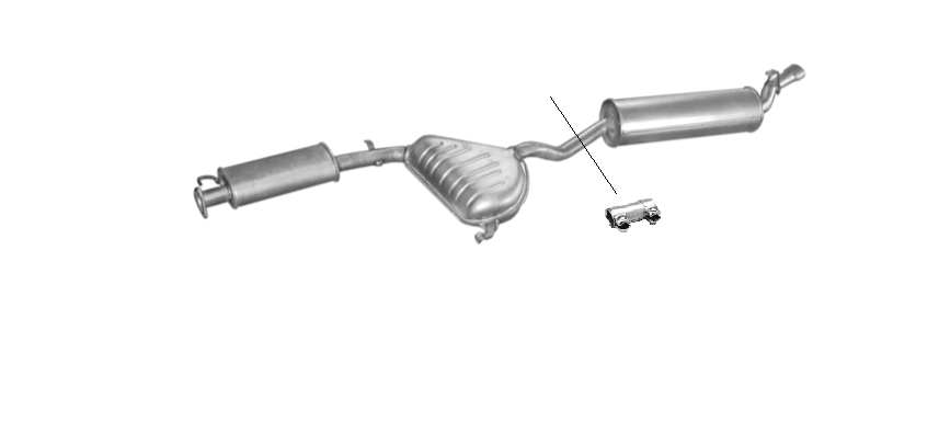 Endschalldämpfer + Mitteltopf Endtopf Auspuff komplett ab Kat für Alfa 155 (167) - Flex-Autoteile