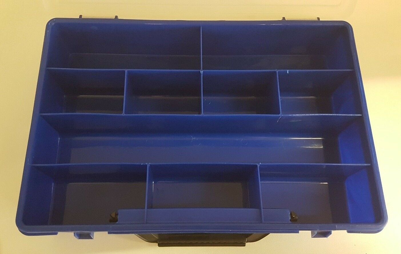 Lux Aufbewahrungsbox Kiste Blau Kleinteile 10 Fächer 20x28x5,5 Sortimentskasten - Flex-Autoteile