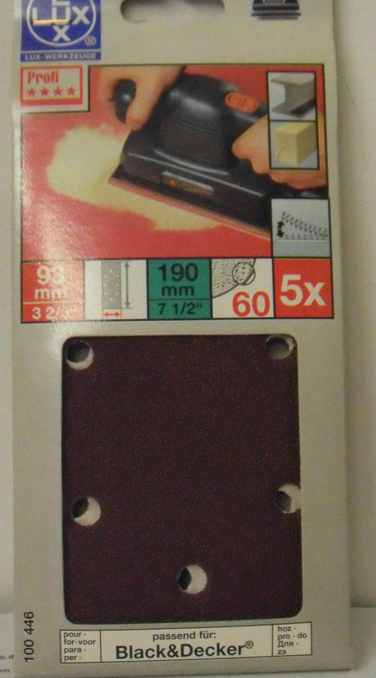 Schleifpapier für Black&Decker KA Rutscher Schwingschleifer 93 x 190 mm 60 Korn - Flex-Autoteile