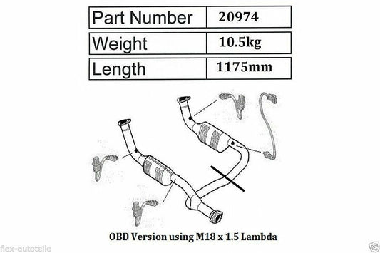 Kat Katalysator li +re OBD für LAND ROVER RANGE ROVER 2 II (LP) 4,0 4,6 V8 98-02 - Flex-Autoteile