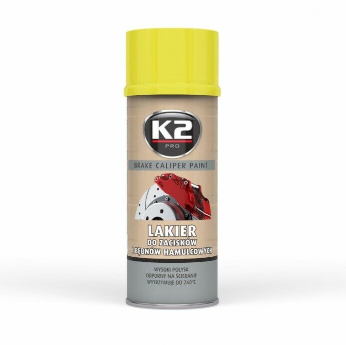 K2 Bremssattellack 400ml Spray Gelb glänzend Thermolack 260°C Farbe hitzefest - Flex-Autoteile