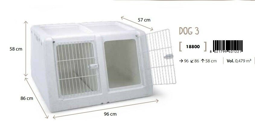 Transportbox Auto PKW Gitterbox Hundebox Doppelbox Kunststoff Käfig Dog 3 96x87 - Flex-Autoteile