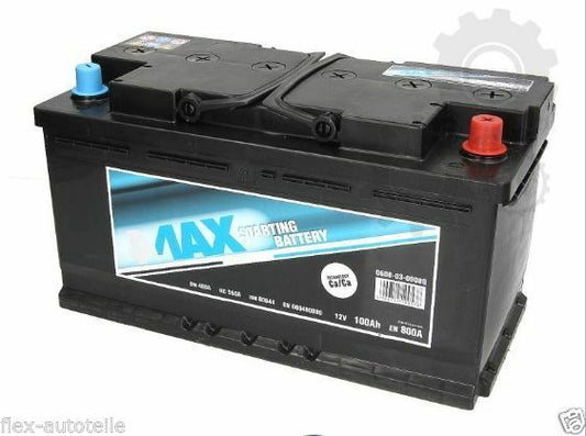 Autobatterie Starterbatterie PKW 12V 100AH für BMW Mercedes Fiat Citroen Ford - Flex-Autoteile