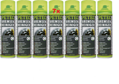 7x PETEC Bremsenreiniger 500ml Spray schnellwirkend rückstandsfrei starke Kraft - Flex-Autoteile