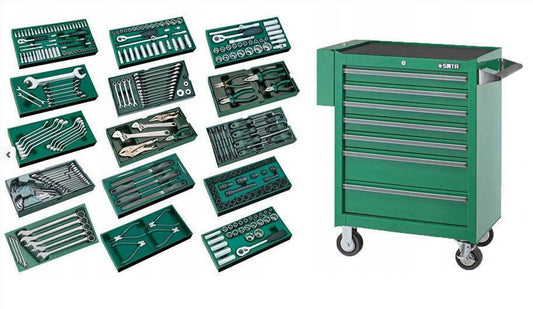 SATA workshop trolley 299Tlg tool trolley equipped with toolbox 7 drawers