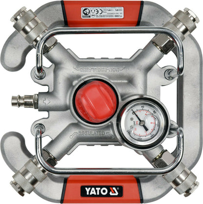 Yato transportabler 4 Fach 16 Bar Druckluftverteiler Druckluftverteilungsregler - Flex-Autoteile