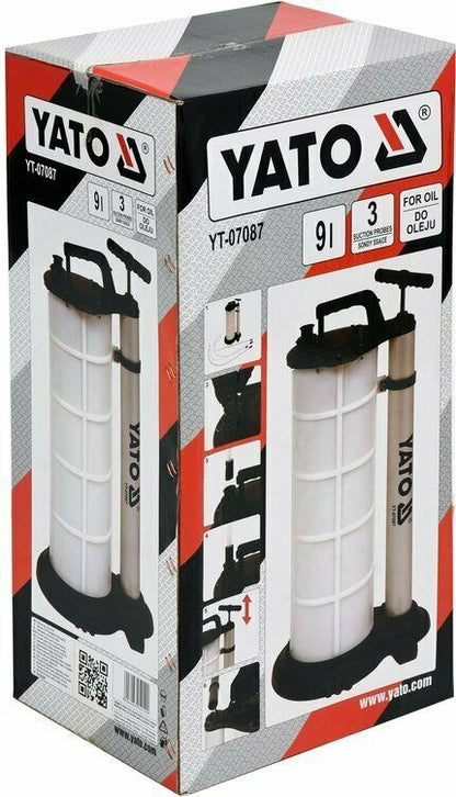 YATO Ölabsauggerät Ölabsaugpumpe 9L Umfüllpumpe Handpumpe Motor Öl Getriebeöl