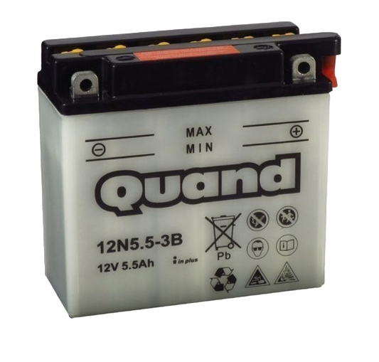 Quand 12N5.5-3B Motorradbatterie Batterie Motorrad 60A 5,5Ah Simson S50 S53 S83