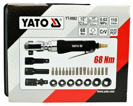 Yato YT-0982 Druckluft Ratschenschrauber Set 29tlg Steckschlüssel Ratsche 1/2“