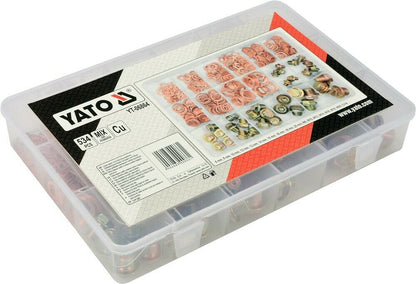 YATO YT-06864 Oil drain screws copper seals Set 534Tlg car workshop