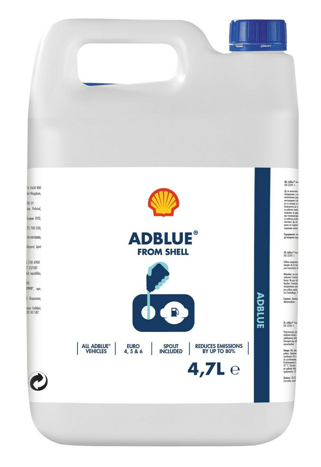 Shell AdBlue 4,7L mit Außgießer Harnstofflösung DIESEL für Audi BMW Diesel Abgas