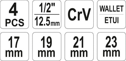 YATO YT-08035 Radmutterschlüssel Radschlüssel Radmuttern 17 19 21 23mm