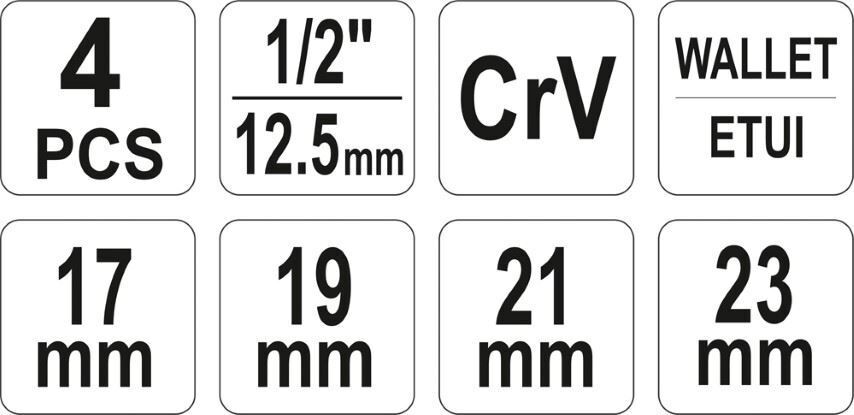 YATO YT-08035 Radmutterschlüssel Radschlüssel Radmuttern 17 19 21 23mm